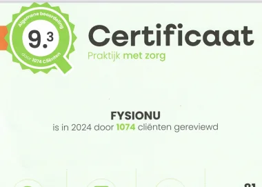 Weer een hele mooie waardering van onze cliënten met een 9.3!!